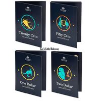 Royal Australian Mint 20 cent, 50 cent, $1 & $2 Circulating Coin Folders/Albums (Set of 4)