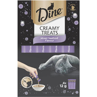 Dine Creamy Treats Mixed Seafood Flavour Cat Treat (4 x 12 grams per pack)