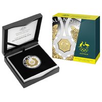 2016 $5 Australian Olympic Team 1oz Silver Selectively Gold Plated Coin