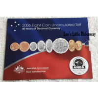 2006 ANDA 8 coin uncirculated coin set SPECIAL RELEASE 40 years of decimal currency
