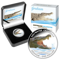 2014 $1 Australian Crocodiles Graham Silver Proof Coin Royal Australian Mint