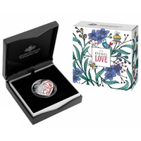 2015 $5 ETERNAL LOVE SILVER PROOF HEART SHAPED COIN Royal Australian Mint