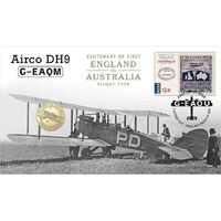 2019 $1 Centenary of First Flight England to Australia Airco DH9 G-EAQM Coin & Stamp Cover PNC