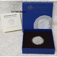 2014 50 cent Lunar Year of the Horse Fine Silver Frosted Uncirculated Coin Royal Australian Mint