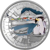 2004 $1 1oz Silver Coin - Mawson Station 50th Anniversary Commemorative Coin 1954 - 2004. The Perth Mint
