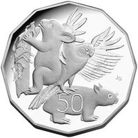 2004 50 cent Silver Proof Coin Winning Design Primary School Student Coin Design Competition Royal Australian Mint