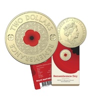 2022 $2 Remembrance Day red poppy 'C' Mintmark UNC