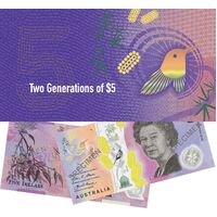 2015 & 2016 Two Generations of $5 UNC banknotes folder
