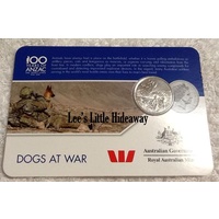 2016 Anzac to Afghanistan 20 cent coin - DOGS AT WAR