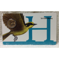 2016 Alphabet Collection Letter H $1 Coloured Frosted Coin RAM