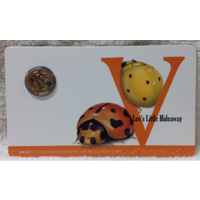 2016 Alphabet Collection Letter V $1 Coloured Frosted Coin RAM