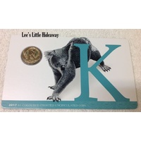 2017 Alphabet Collection Letter K $1 Coloured Frosted Coin RAM