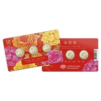 2019 Lunar Year of the Pig ($1 Uncirculated Three Coin Set)