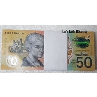 2018 $50 Lowe/Fraser Banknotes - Bundle of 100 RBA UNC