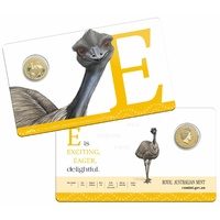 2016 Alphabet Collection Letter E $1 Coloured Frosted Coin RAM