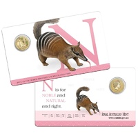 2015 Alphabet Collection Letter N $1 Coloured Frosted Coin RAM
