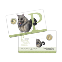 2015 Alphabet Collection Letter P $1 Coloured Frosted Coin RAM