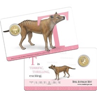 2015 Alphabet Collection Letter T $1 Coloured Frosted Coin RAM