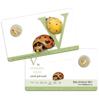 2015 Alphabet Collection Letter V $1 Coloured Frosted Coin RAM