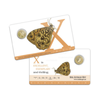 2015 Alphabet Collection Letter X $1 Coloured Frosted Coin RAM