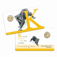 2016 Alphabet Collection Letter K $1 Coloured Frosted Coin RAM